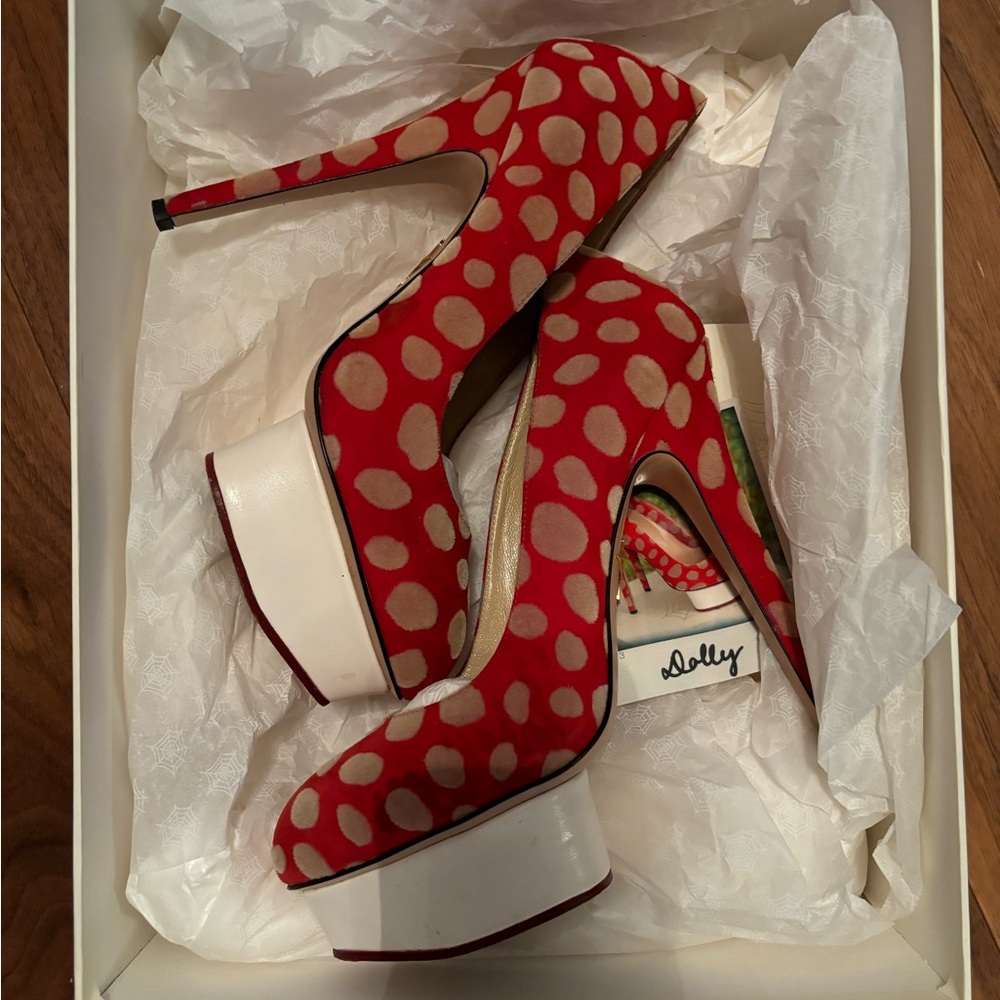 Charlotte Olympia Polka Dot Classic Dolly Shoe - Size 38.5